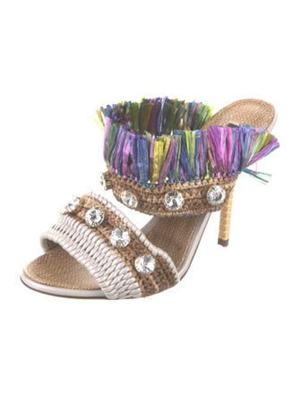 Dolce & Gabbana Raffia Patterned Slides