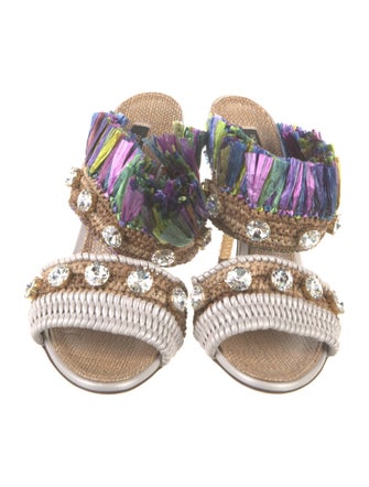 Dolce & Gabbana Raffia Patterned Slides