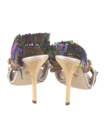 Dolce & Gabbana Raffia Patterned Slides