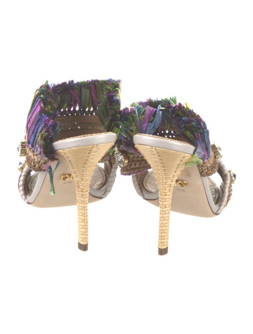 Dolce & Gabbana Raffia Patterned Slides