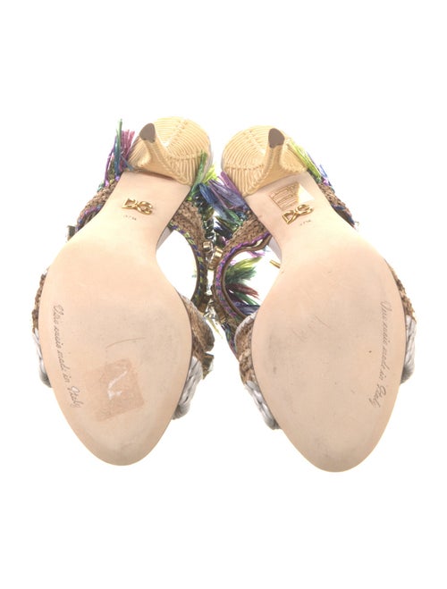 Dolce & Gabbana Raffia Patterned Slides