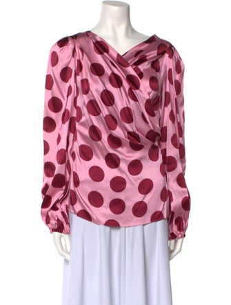 Dolce & Gabbana Silk Polka Dot Print Blouse