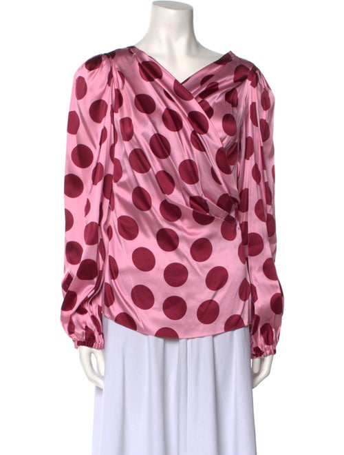 Dolce & Gabbana Silk Polka Dot Print Blouse