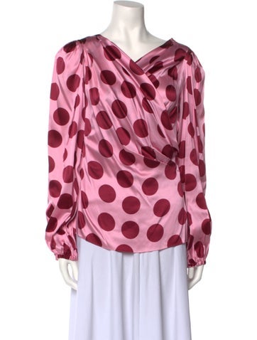 Dolce & Gabbana Tops Silk Polka Dot Print Blouse Us4, It40 | S