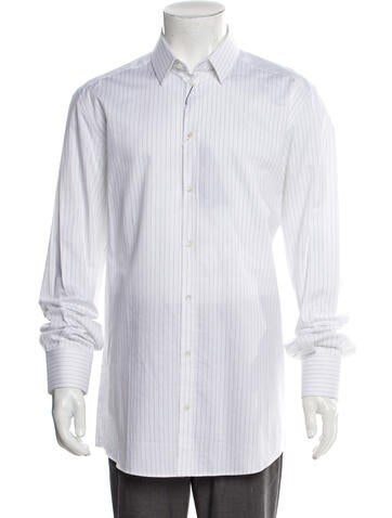 Dolce & Gabbana Dress Shirts Striped Long Sleeve Shirt Us17, It43 | XXL