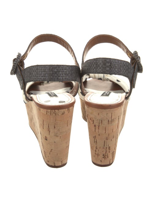 Dolce & Gabbana Raffia Polka Dot Print Sandals