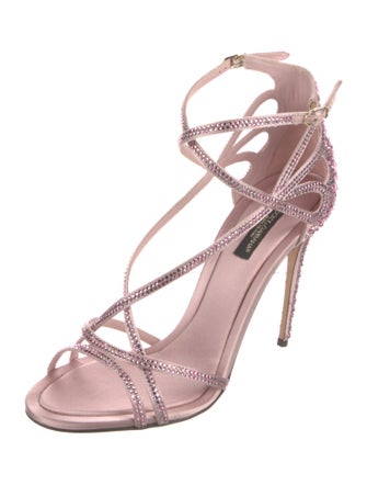 Dolce & Gabbana Satin Crystal Embellishments Sandals