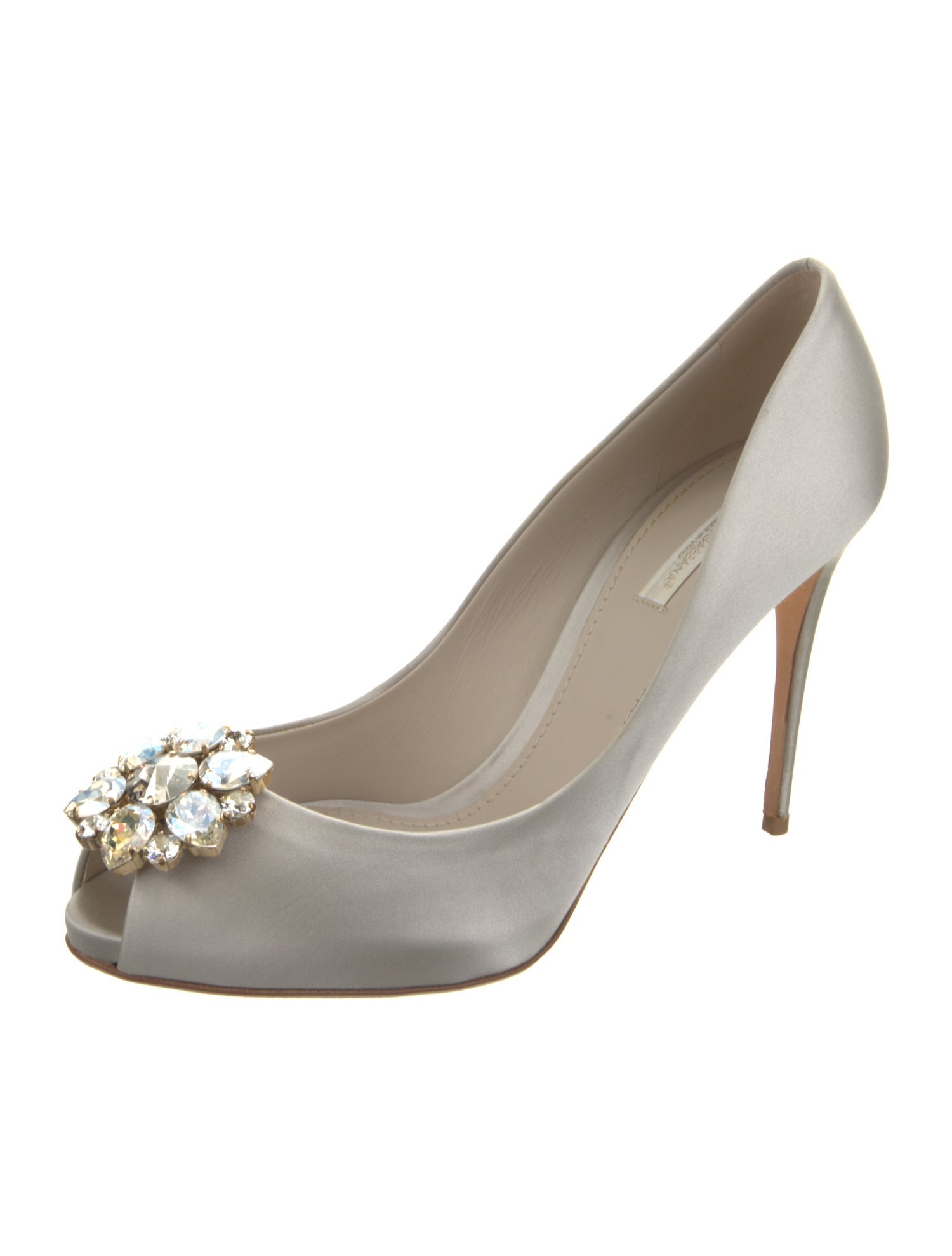 Dolce & Gabbana Satin Crystal Embellishments Pumps