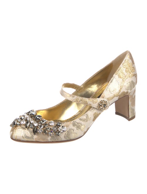 Dolce & Gabbana Floral Print Crystal Embellishments Pumps