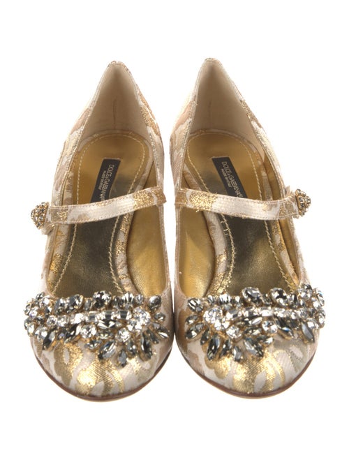 Dolce & Gabbana Floral Print Crystal Embellishments Pumps