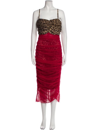 Dolce & Gabbana Animal Print Long Dress
