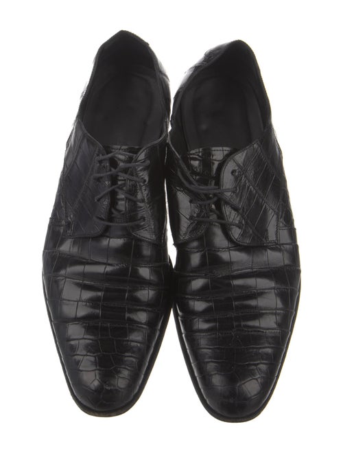 Dolce & Gabbana Embossed Leather Animal Print Oxfords