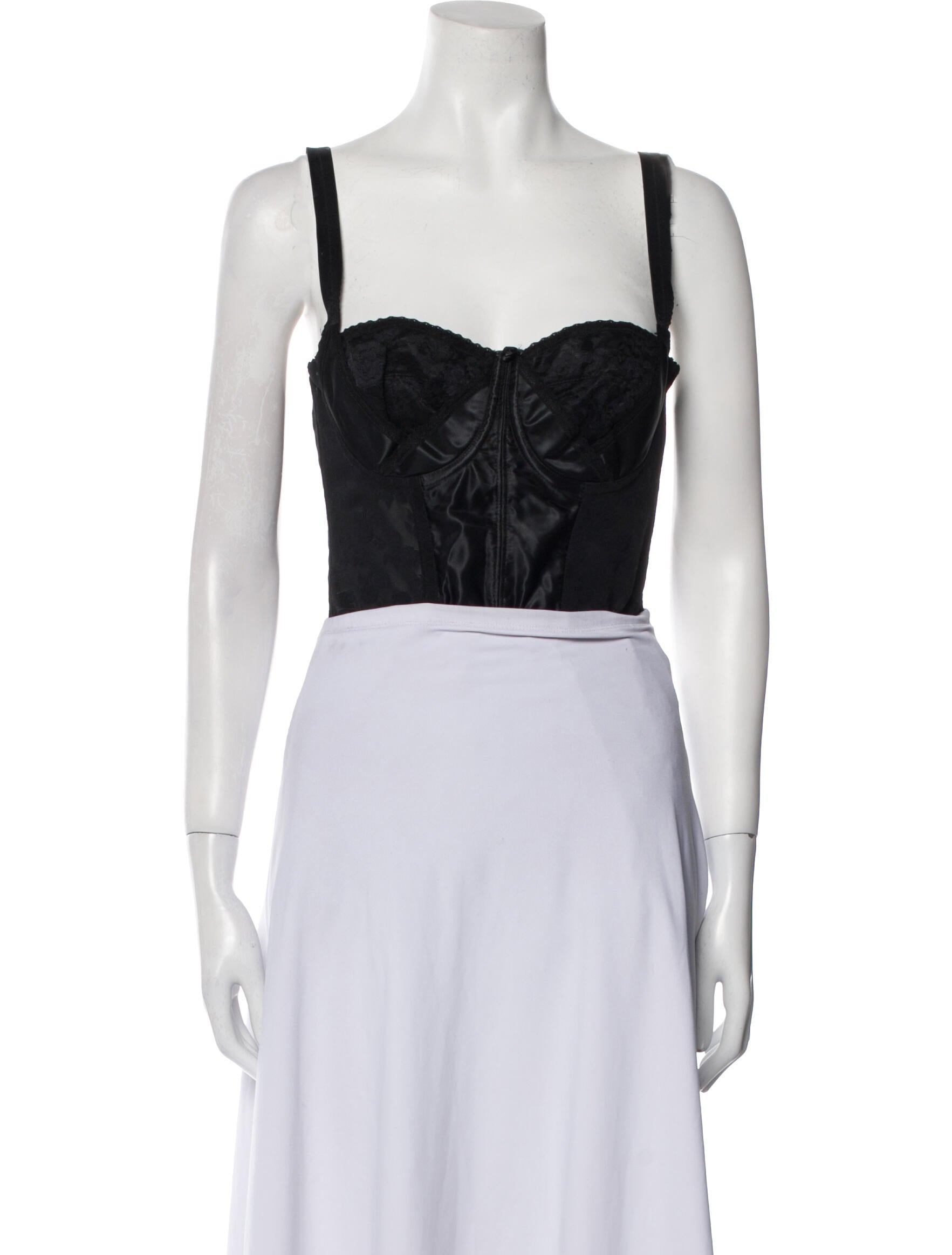 Dolce & Gabbana Nylon Square Neckline Crop Top