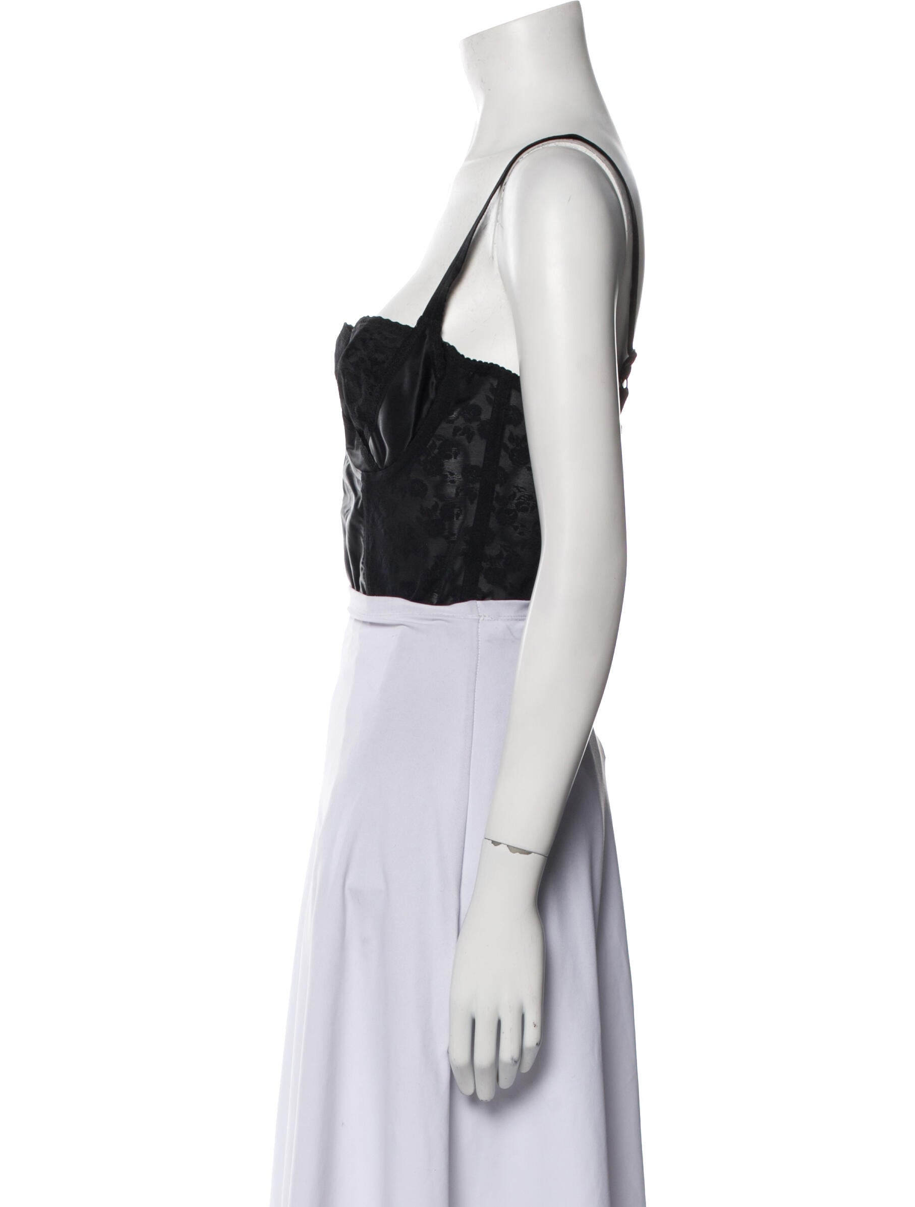 Dolce & Gabbana Nylon Square Neckline Crop Top