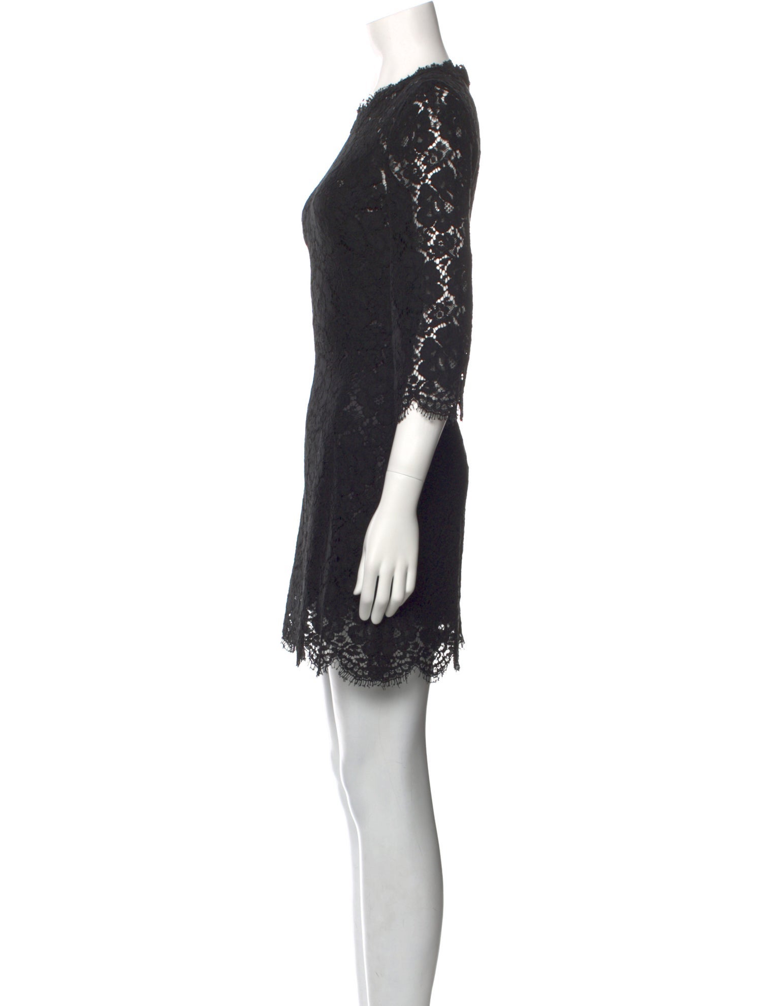 Dolce & Gabbana Black Fitted Lace Top Bodycon Mini Dress main image 1