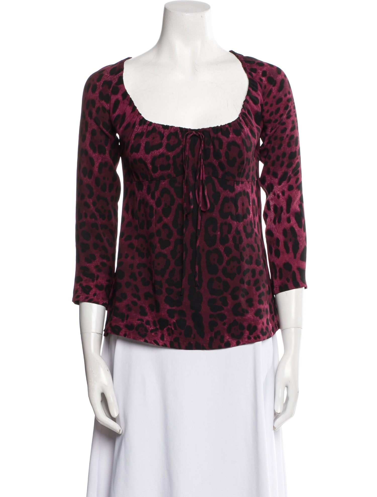 Dolce & Gabbana Silk Animal Print Blouse