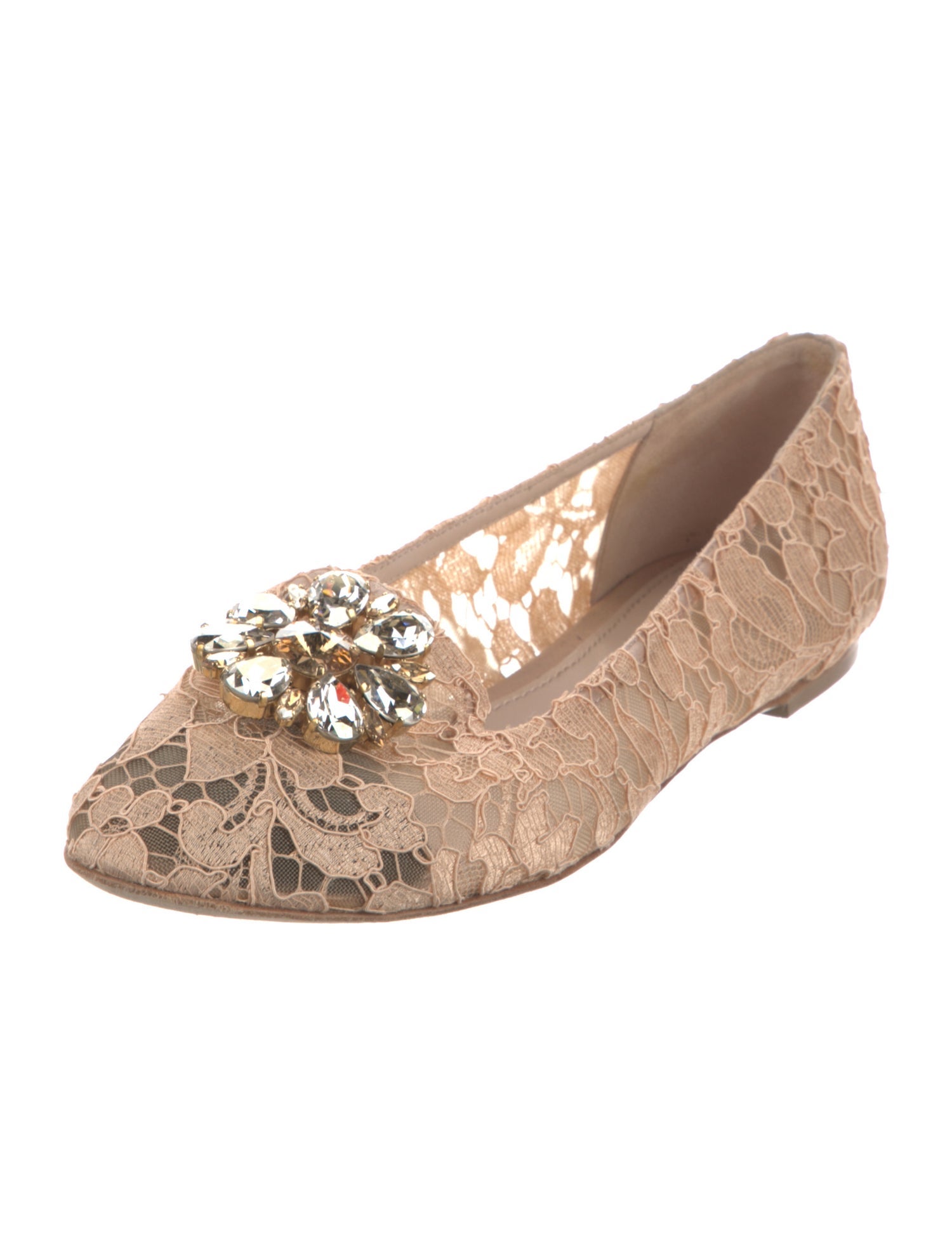 Dolce & Gabbana Lace Lace Pattern Ballet Flats