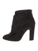 Dolce & Gabbana Suede Faux Fur Trim Lace-Up Boots