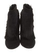 Dolce & Gabbana Suede Faux Fur Trim Lace-Up Boots