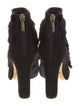Dolce & Gabbana Suede Faux Fur Trim Lace-Up Boots