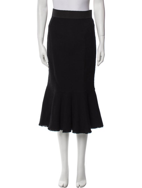 Dolce & Gabbana Raw-Edge Trim Midi Length Skirt