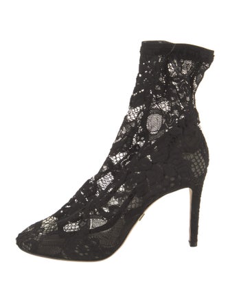 Dolce & Gabbana Lace Lace Pattern Combat Boots