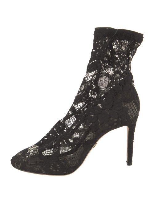 Dolce & Gabbana Lace Lace Pattern Combat Boots