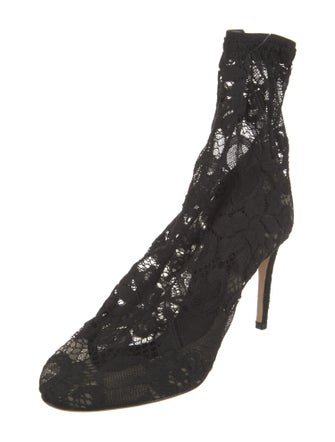 Dolce & Gabbana Lace Lace Pattern Combat Boots