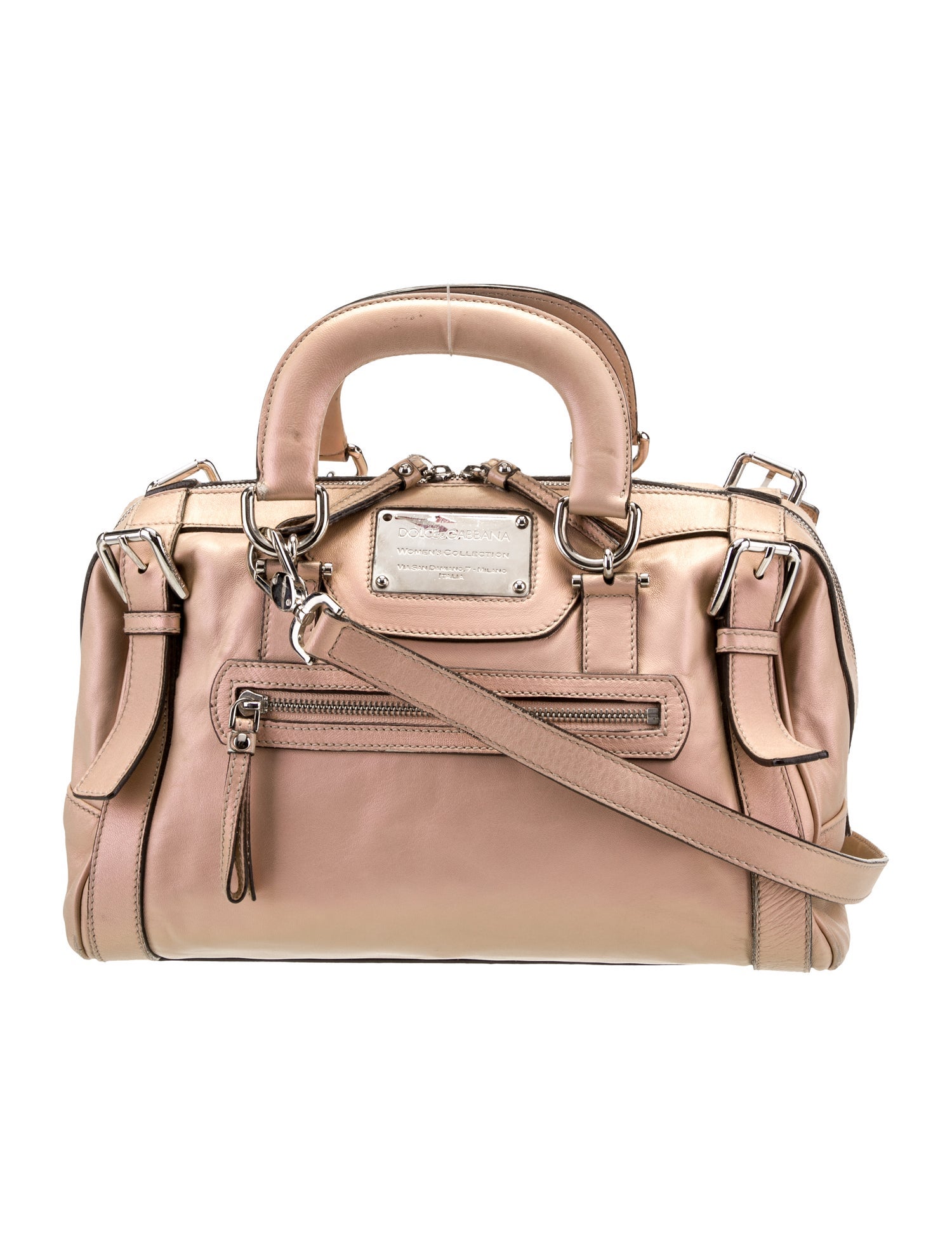 Dolce & Gabbana Leather Top Handle Bag - Metallic Handle