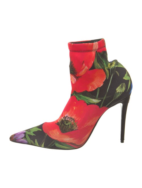 Dolce & Gabbana Nylon Floral Print Sock Boots
