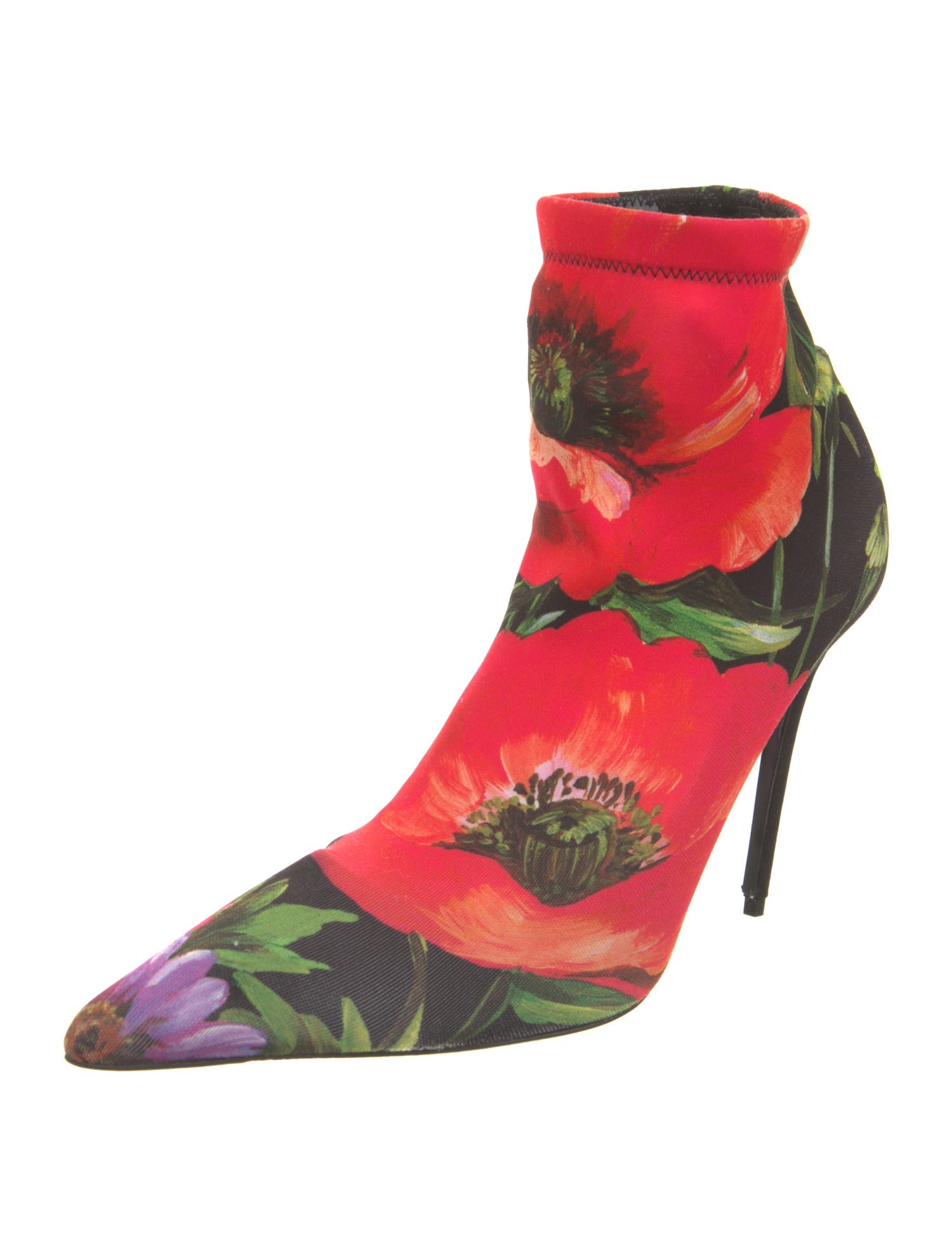 Dolce & Gabbana Nylon Floral Print Sock Boots