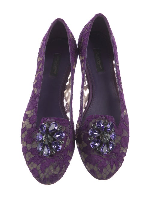 Dolce & Gabbana Lace Lace Pattern Ballet Flats