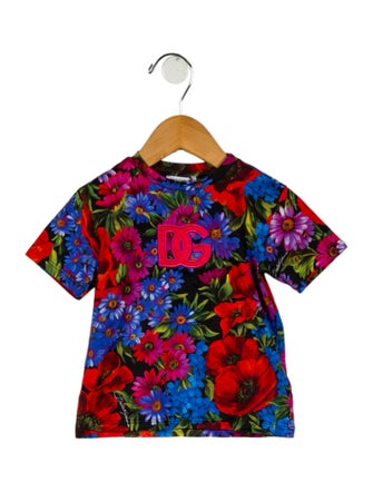 Dolce & Gabbana Girls' Floral Short Sleeve Top