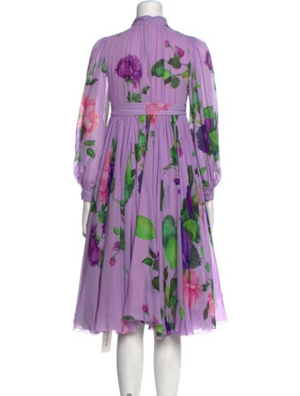 Dolce & Gabbana Girls' Floral Print Silk Dress