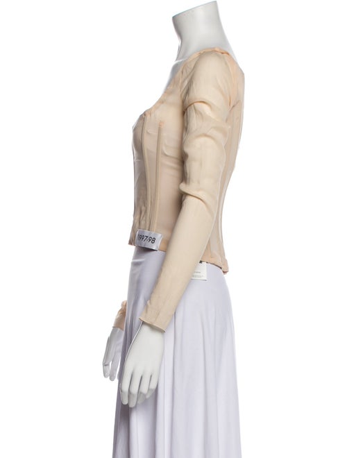 Kim Dolce & Gabbana Square Neckline Long Sleeve Crop Top