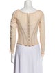 Kim Dolce & Gabbana Square Neckline Long Sleeve Crop Top