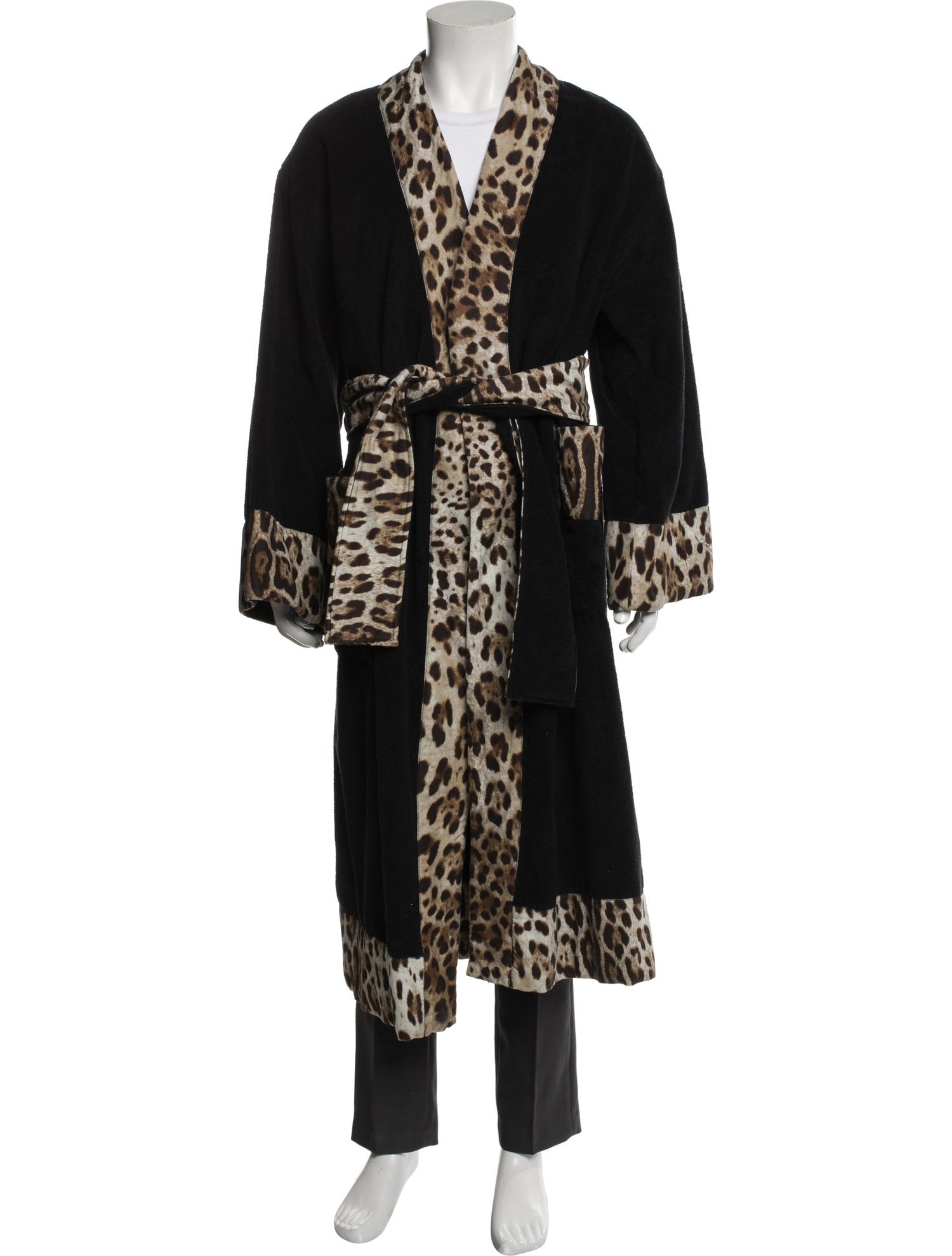 Dolce & Gabbana Terry Cloth Animal Print Robe