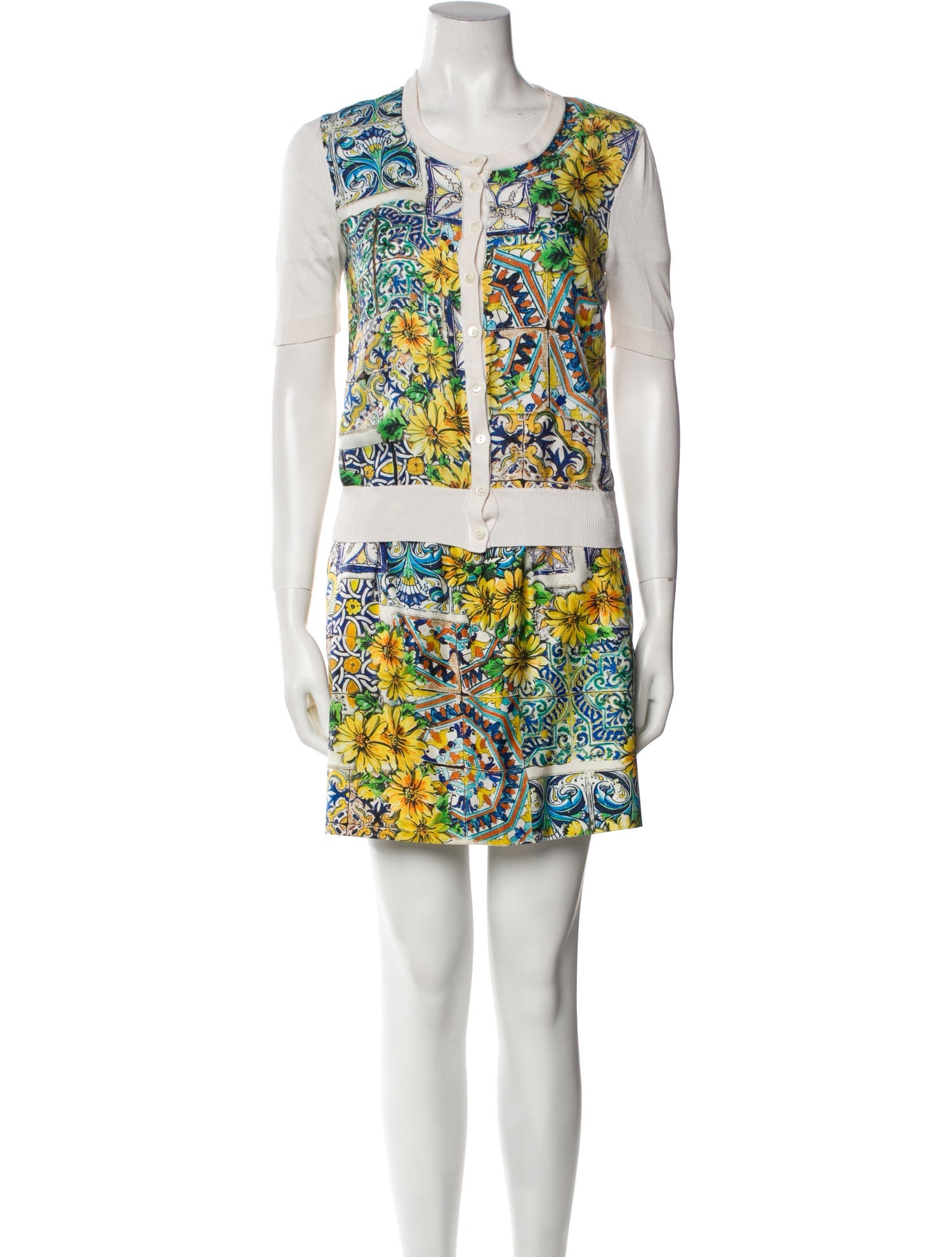 Dolce & Gabbana Silk Floral Print Skirt Set