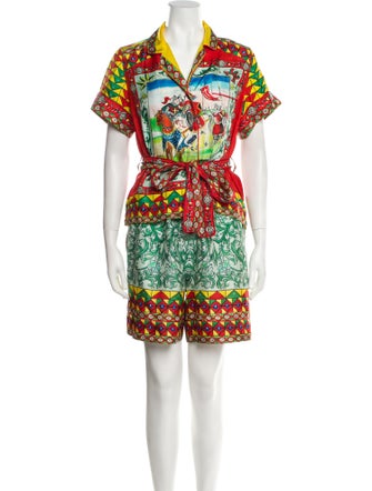 Dolce & Gabbana Silk Printed Short Set