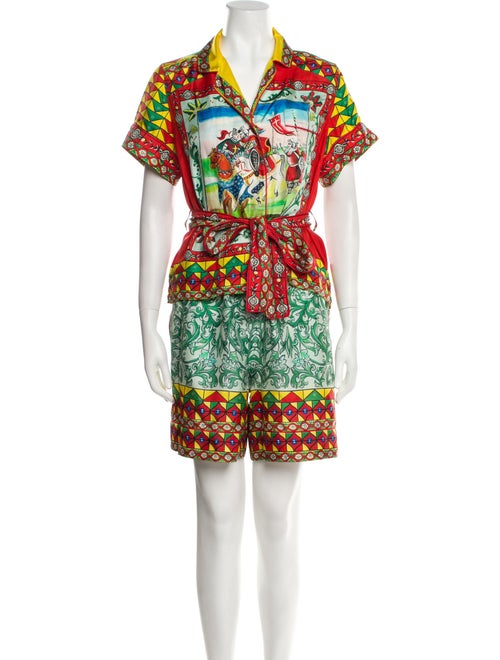 Dolce & Gabbana Silk Printed Short Set