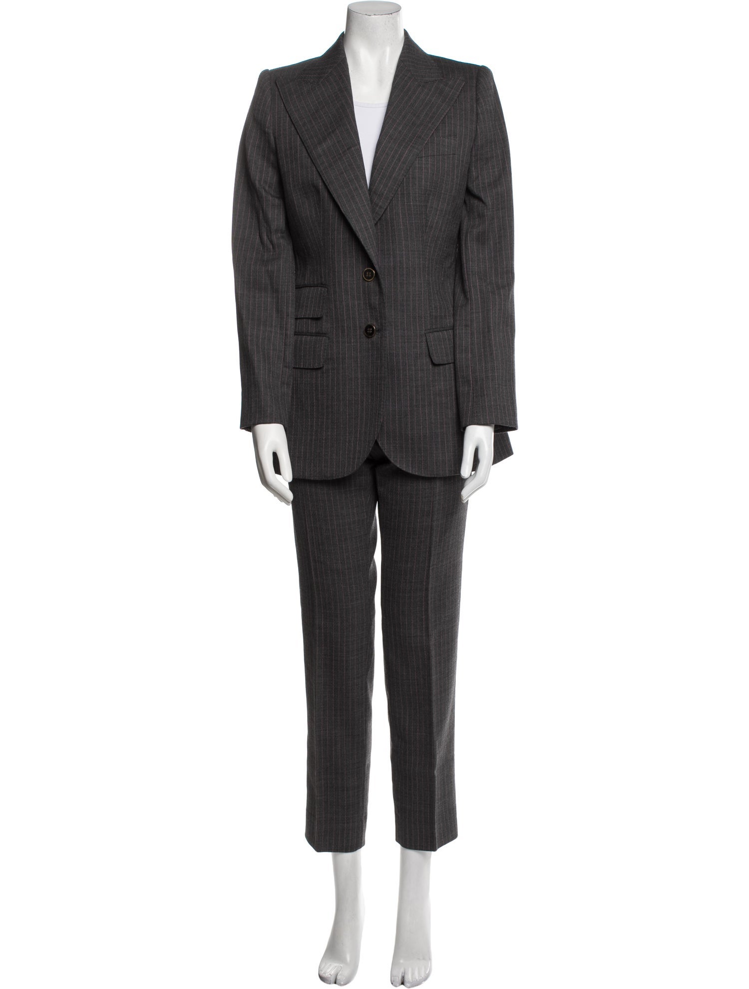 Dolce & Gabbana Virgin Wool Striped Pantsuit
