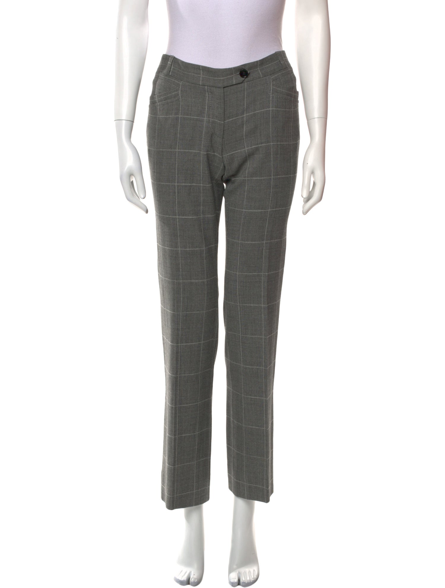 Dolce & Gabbana Plaid Print Straight Leg Pants