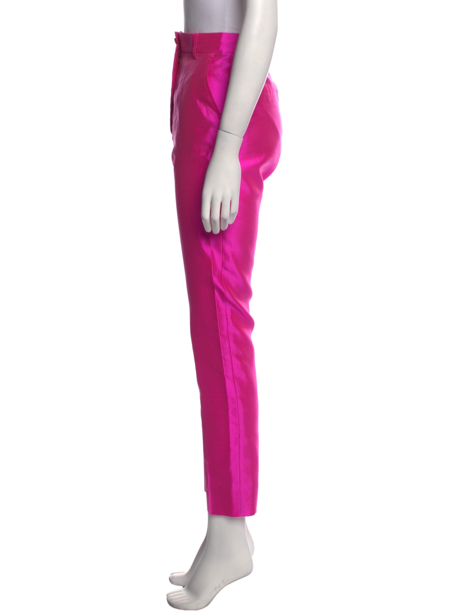 Dolce & Gabbana Silk Straight Leg Pants w/ Tags - Pink, 12
