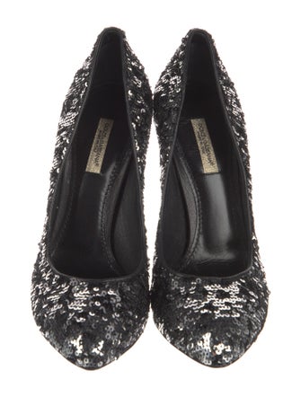 Dolce & Gabbana Sequins Grosgrain Trim Pumps