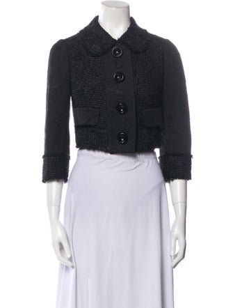 Dolce & Gabbana Tweed Pattern Denim Jacket