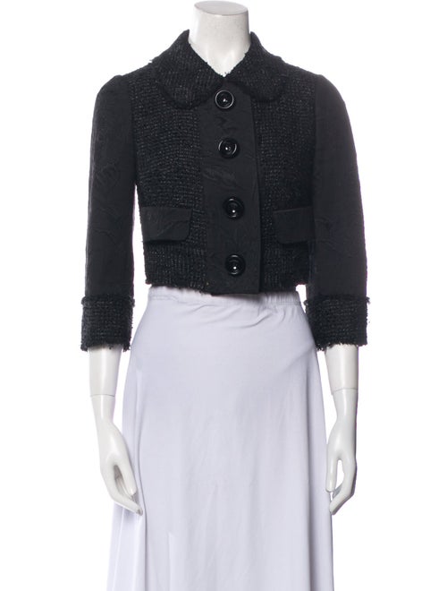 Dolce & Gabbana Tweed Pattern Denim Jacket
