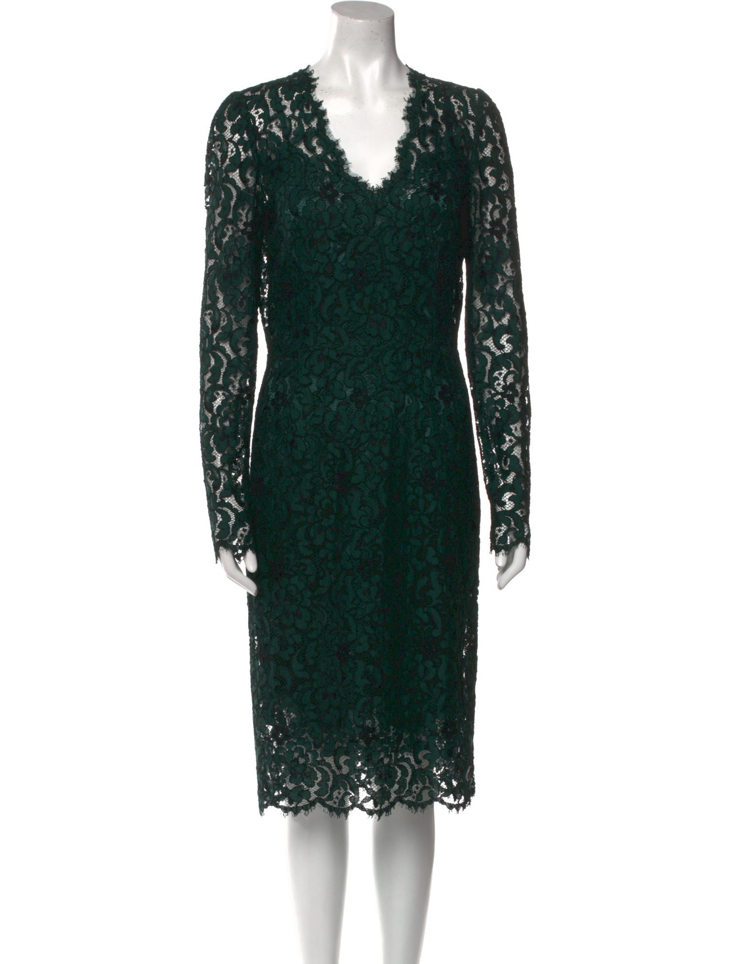 Dolce & Gabbana Lace Pattern Midi Length Dress