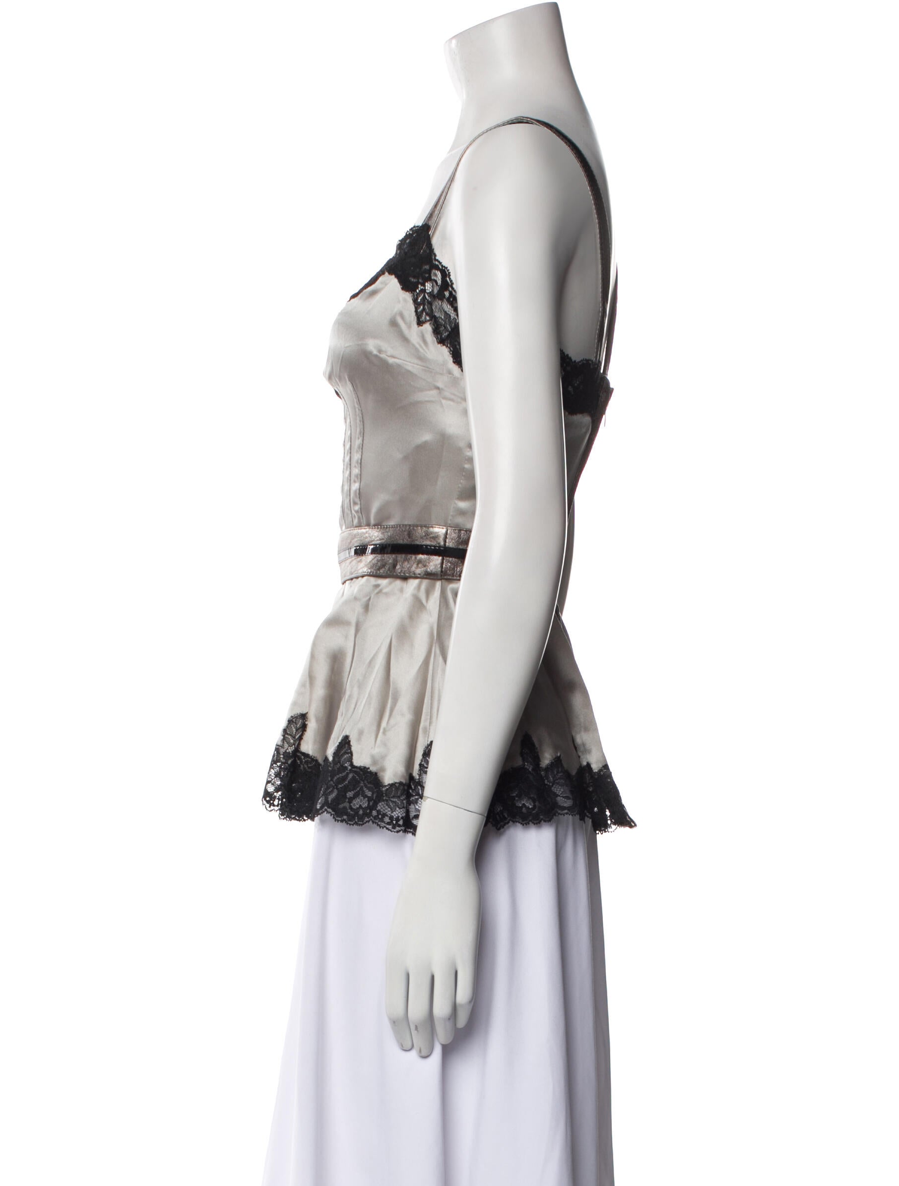 Dolce & Gabbana Silk Lace Pattern Top