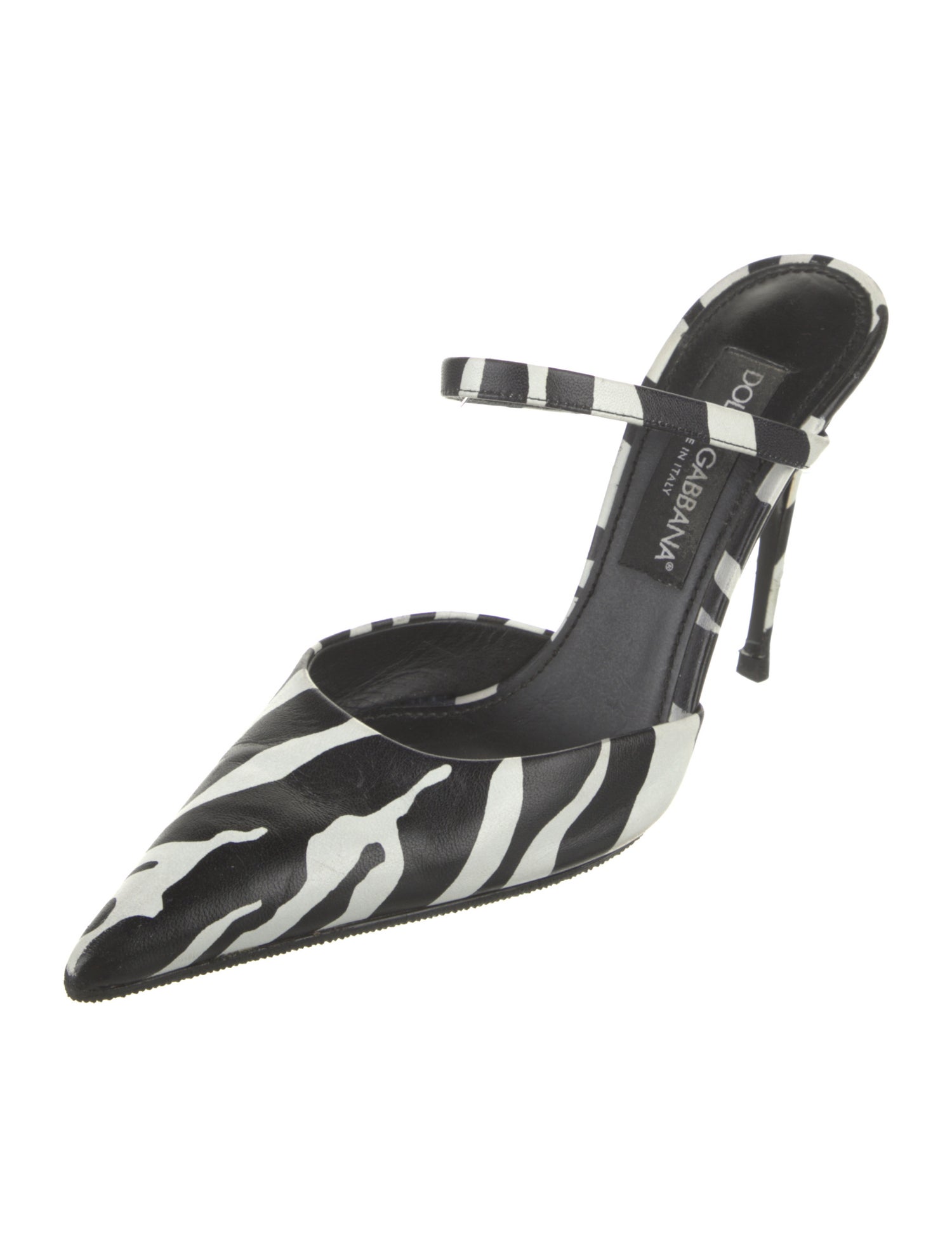 Dolce & Gabbana Leather Animal Print Mules