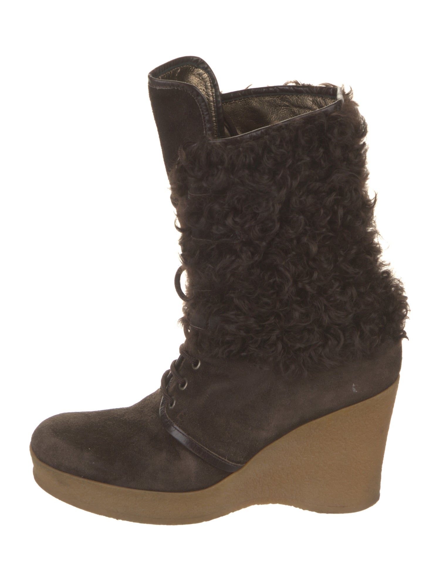 Dolce & Gabbana Suede Printed Lace-Up Boots